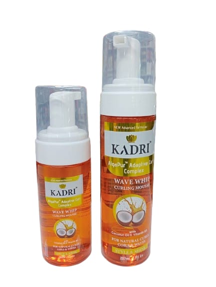 Kadri Algapur Adaptive Curl Complex Wave Whip Curling Mousse With Coconut Oil & Vitamin B3 For Natural Curls Coils Waves Anti-Frizz Definition Moisturizing Hair Styling Foam