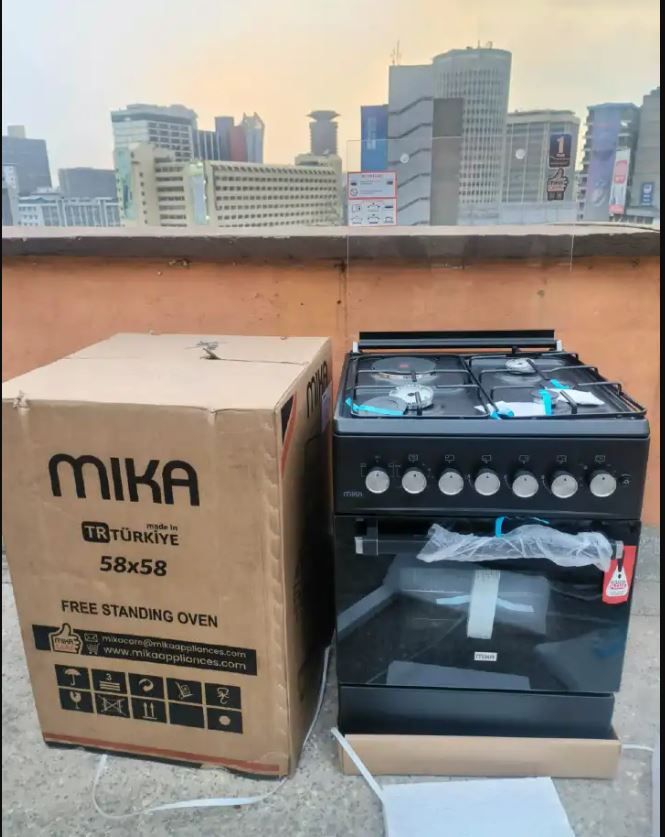 Marble Mika Standing Cooker 58 x 58 cm 3Gas + 1Electric Hotplate with Electric Oven