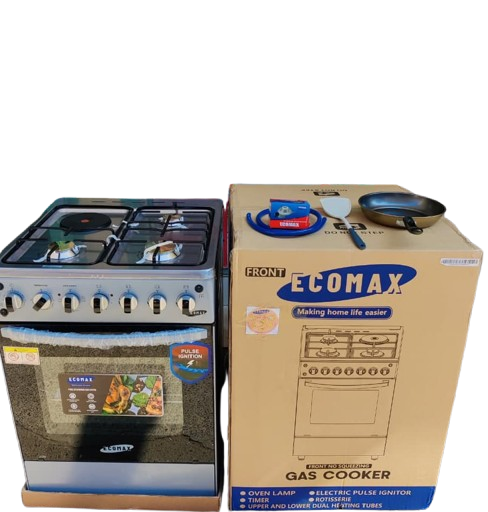 Ecomax 50×55 3Gas+1Electric Standing Cooker – Dual Heating & Rotisserie