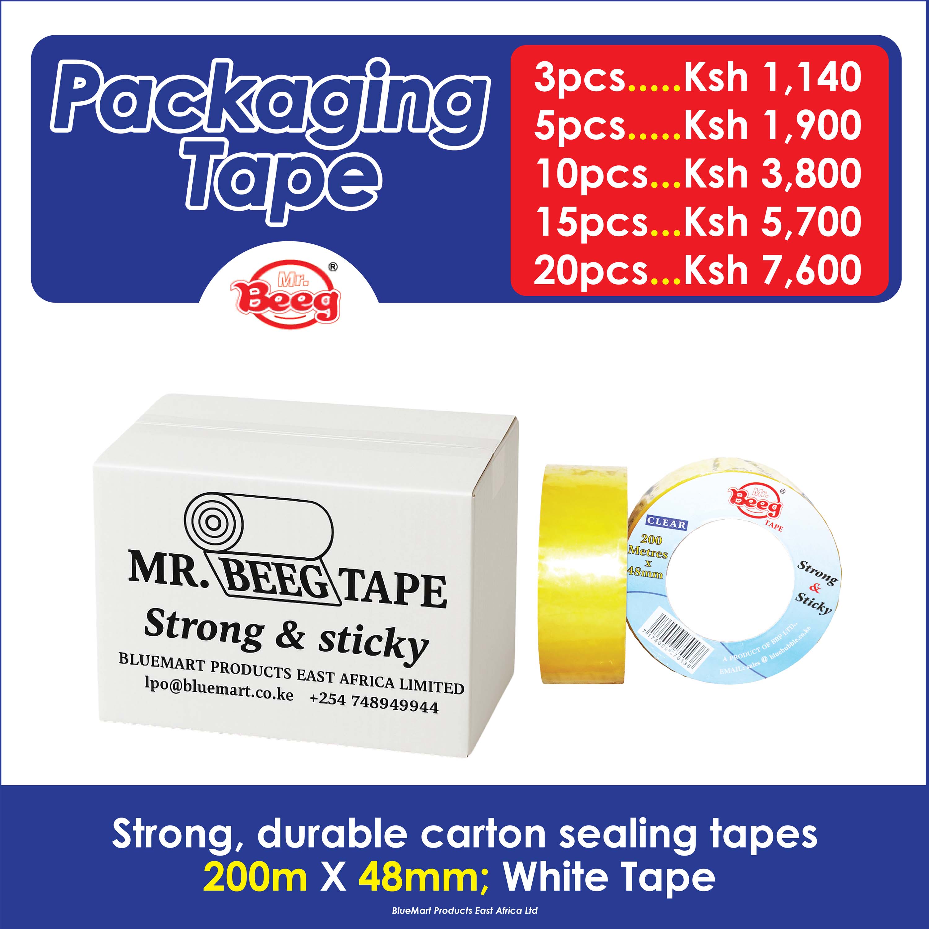 Mr Beeg Packaging Tape.