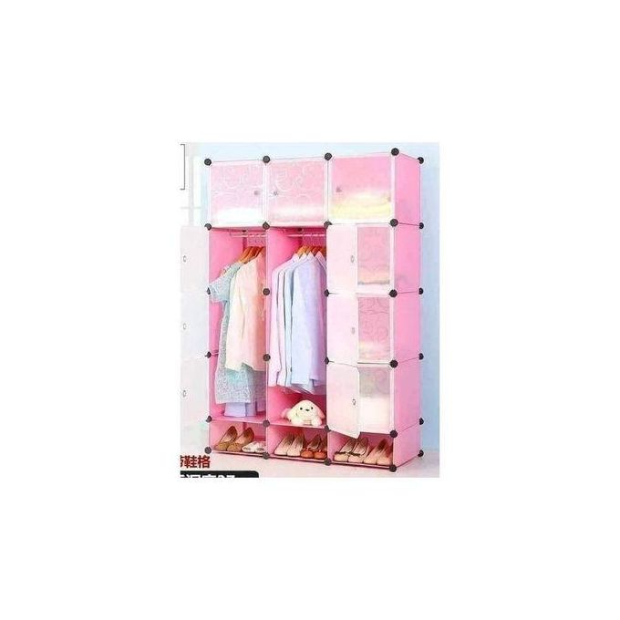 【Promotions】Jaza Keja 12 Grids 3 Columns Plastic Clothes Wardrobe Storage Shelf With Shoes Storage Box for Books Clothes Toys Sundries Space Saving Household Organizer