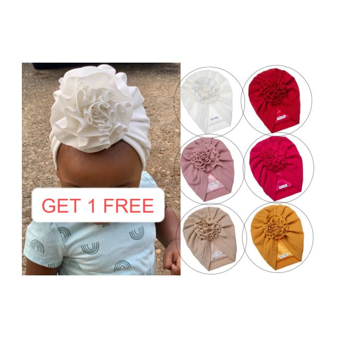 Best price for 2PCS RIB RUFFLE TURBAN HAT FOR KIDS FITS 0-6YRS-Assorted ...