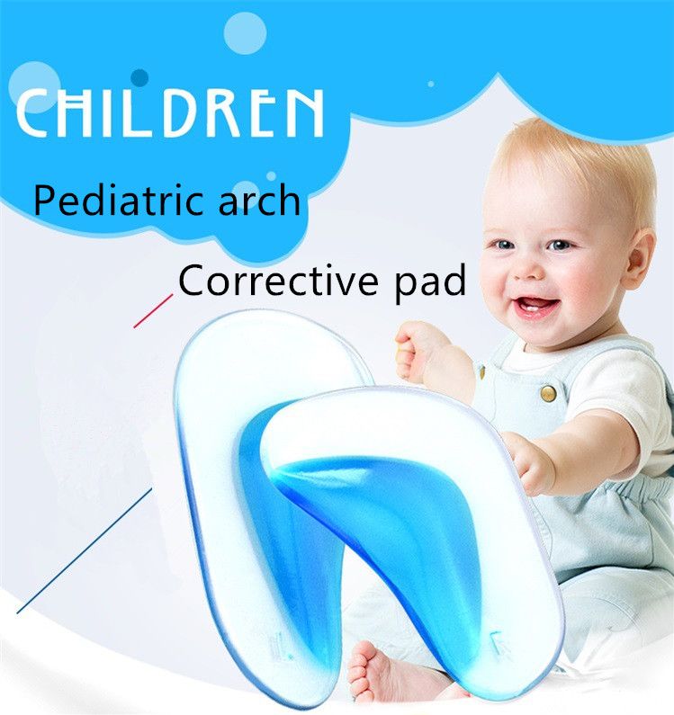 Arch pad correction insole, inside and outside of the arch, eight shaped foot outward rotation, adult silicone insole