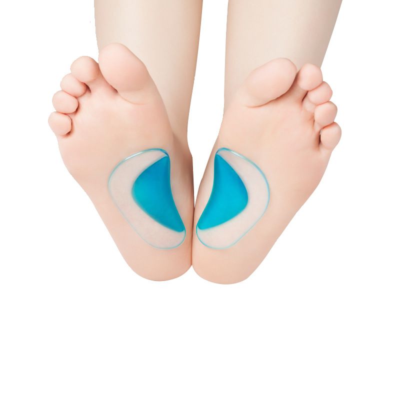Arch pad correction insole, inside and outside of the arch, eight shaped foot outward rotation, adult silicone insole