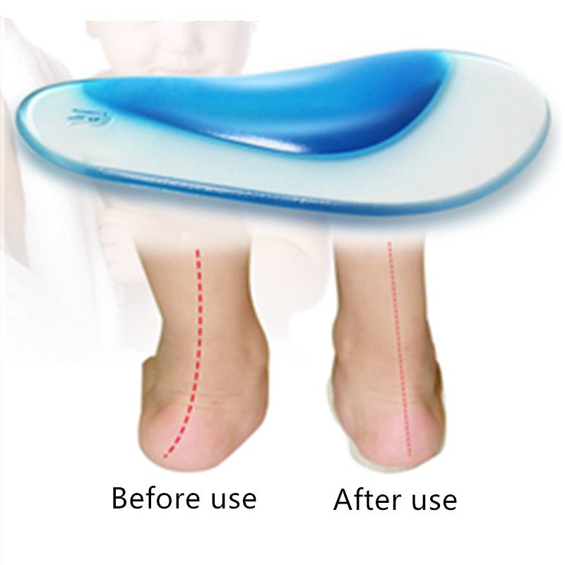 Arch pad correction insole, inside and outside of the arch, eight shaped foot outward rotation, adult silicone insole