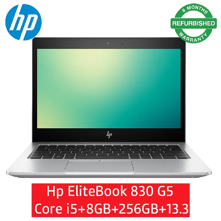 HP EliteBook 830 G5 Ultrabook Refurbished Laptop Intel Core i5 8th Gen 8GB RAM 256GB SSD 13.3-inch FHD Display Ultra-Slim Lightweight Business Laptop
