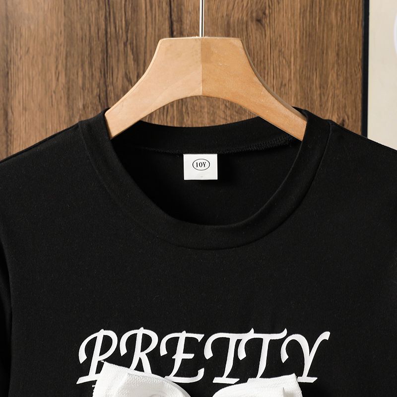 Girls' Children's Clothing Fashion New Hoodie Set Bow Long Sleeved Sweet Casual Top Half Skirt Princess Skirt