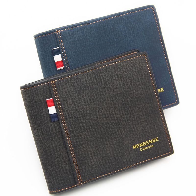 Men's Leather Wallet Men's Wallet Wallet Bag Short New Leather Wallet Credit Card Holder Business Card And Coin Wallet Multi Slot Folding