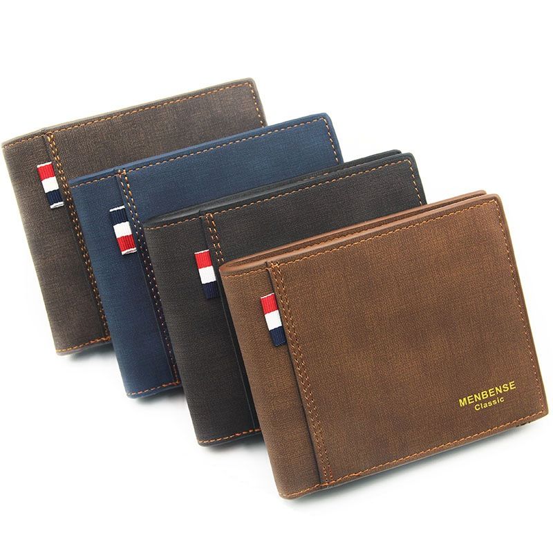 Men's Leather Wallet Men's Wallet Wallet Bag Short New Leather Wallet Credit Card Holder Business Card And Coin Wallet Multi Slot Folding