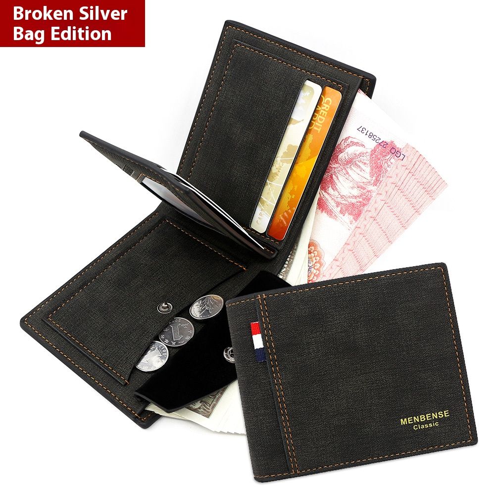 Men's Leather Wallet Men's Wallet Wallet Bag Short New Leather Wallet Credit Card Holder Business Card And Coin Wallet Multi Slot Folding