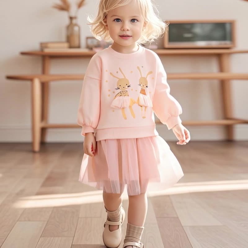 Girls' Clothing Baby Girls Fashionable New Styles Princess Dress Mesh Dress Cartoon Children's Dress Pure Color Elegant One-piece Skirt