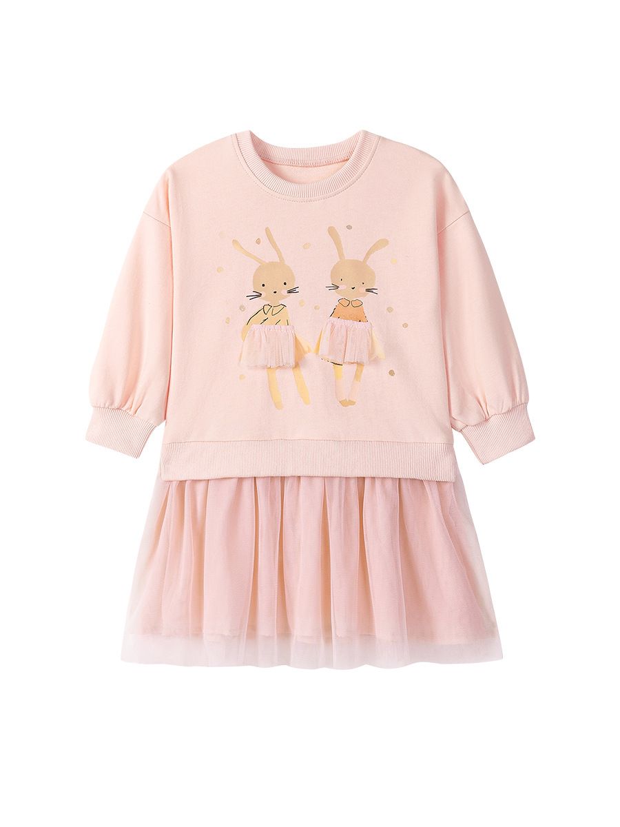 Girls' Clothing Baby Girls Fashionable New Styles Princess Dress Mesh Dress Cartoon Children's Dress Pure Color Elegant One-piece Skirt
