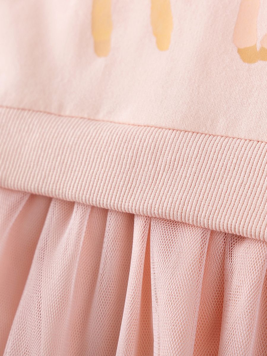 Girls' Clothing Baby Girls Fashionable New Styles Princess Dress Mesh Dress Cartoon Children's Dress Pure Color Elegant One-piece Skirt
