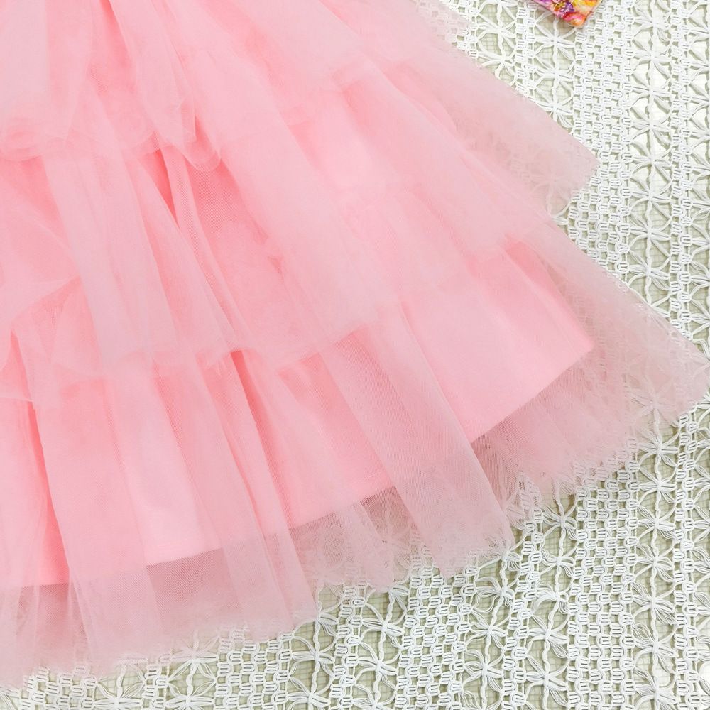 Girls Long Sleeve Butterfly Print Tulle Dress Kids Princess Cake Dress Slim Fit Party Dress