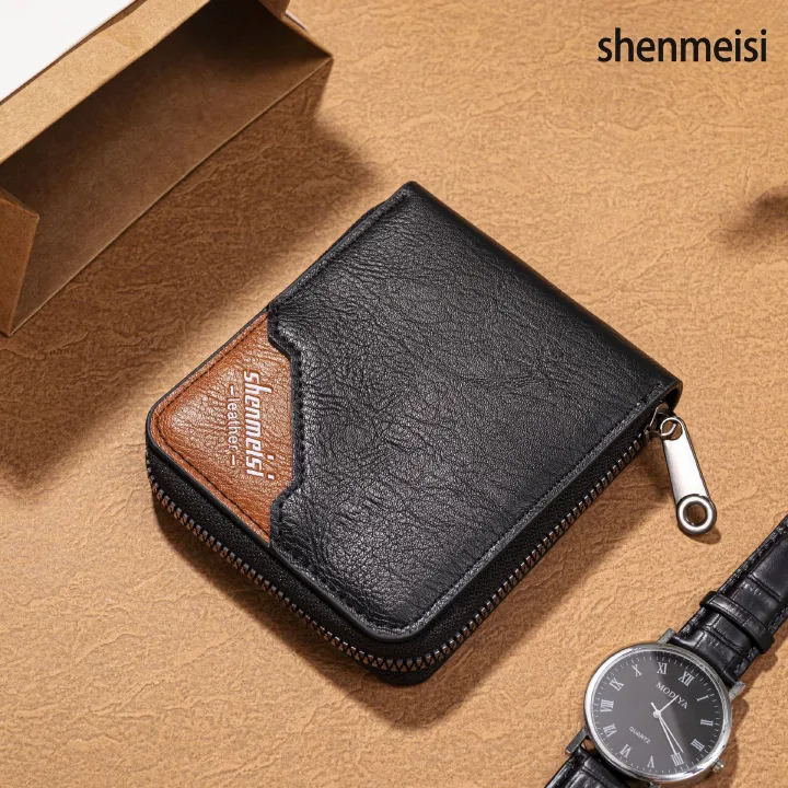 Men's Leather Wallet Retro Fashion New Style Multifunctional Wallet Wallet Bag Classic New Style Leather Wallet Credit Card Holder Business Card And Coin Wallet Multi Slot Folding