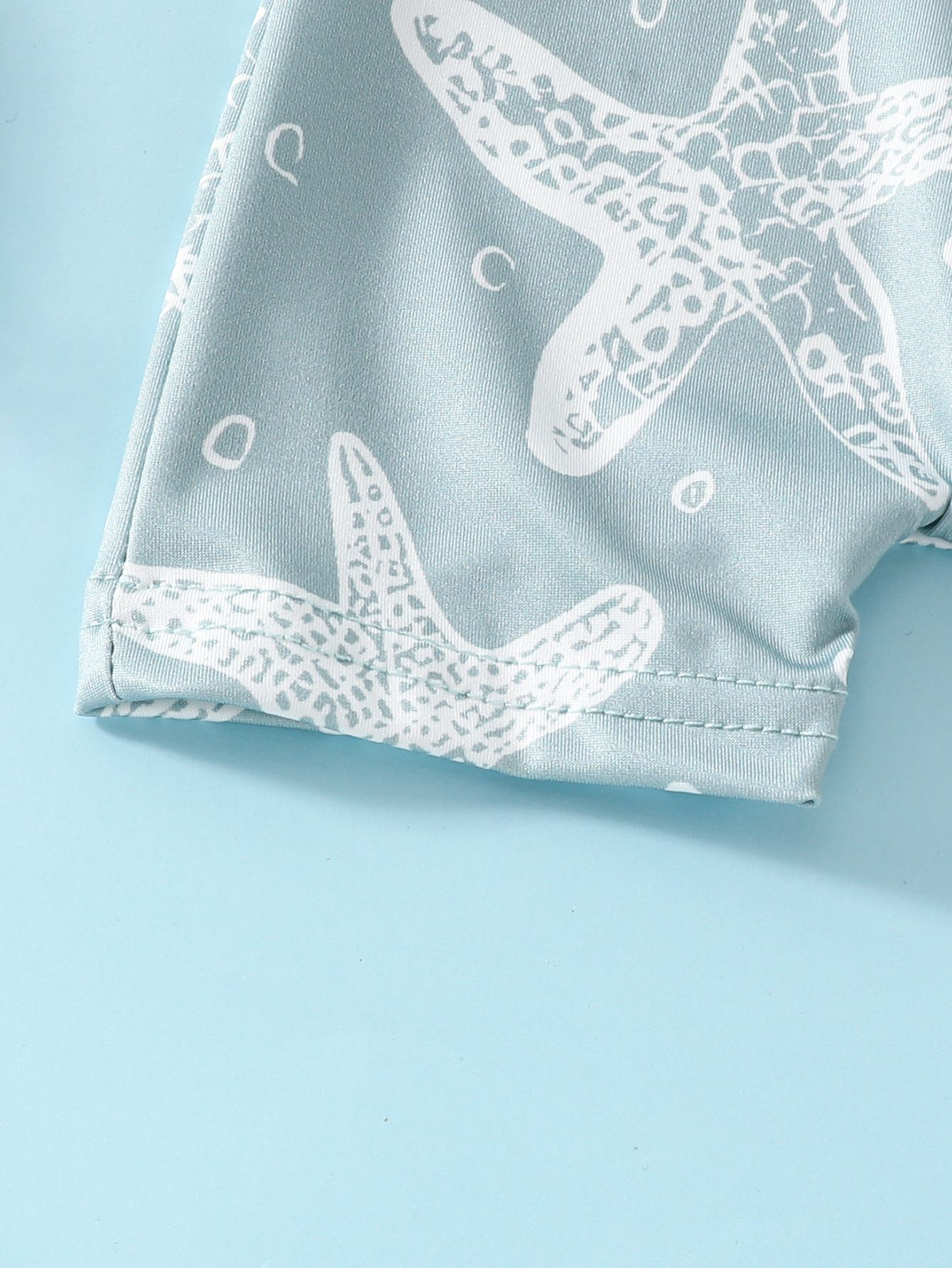 Baby Swimwear Set 2-Piece Toddler Quick-Dry Swimsuit For 0-3 Years Long Sleeve One-Piece With Hat Fashion New Style Striped Crew Neck Starfish Print
