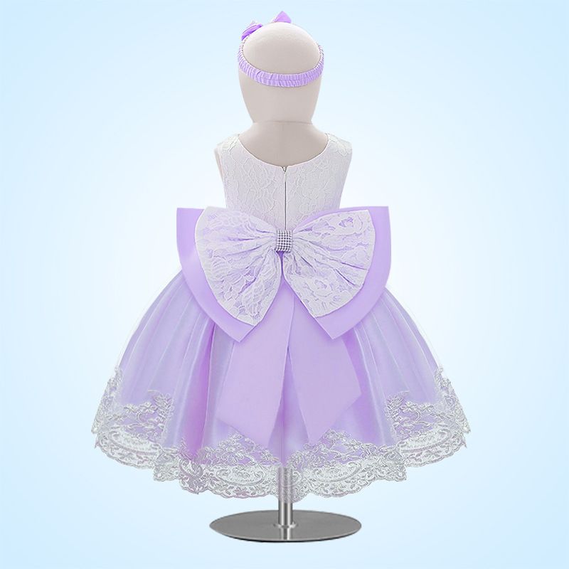 Baby Princess Dress Girls' Clothing Bow Lace Dress Birthday Party Dress Baby First Birthday Outfit For 0-2 Years