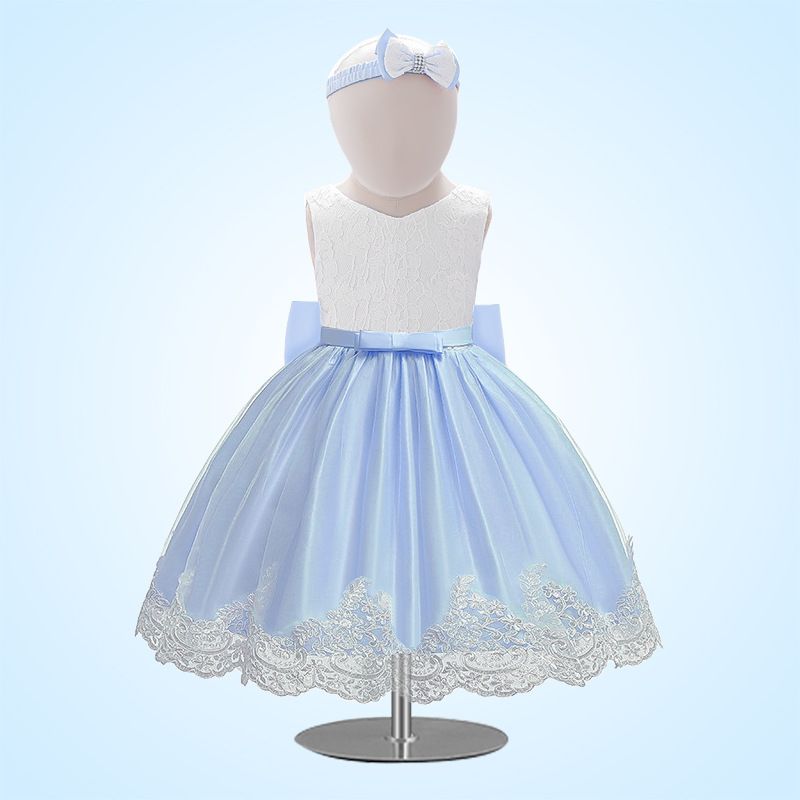 Baby Princess Dress Girls' Clothing Bow Lace Dress Birthday Party Dress Baby First Birthday Outfit For 0-2 Years