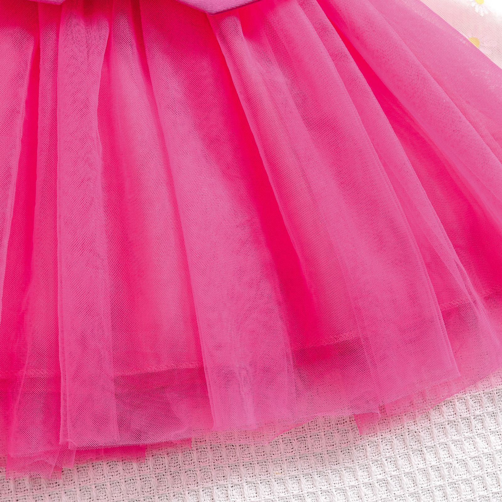 Girls' Princess Dress Bow Lapel Sleeveless Double-Breasted Top Patchwork Tulle Dress Fashion New Style Stylish Design