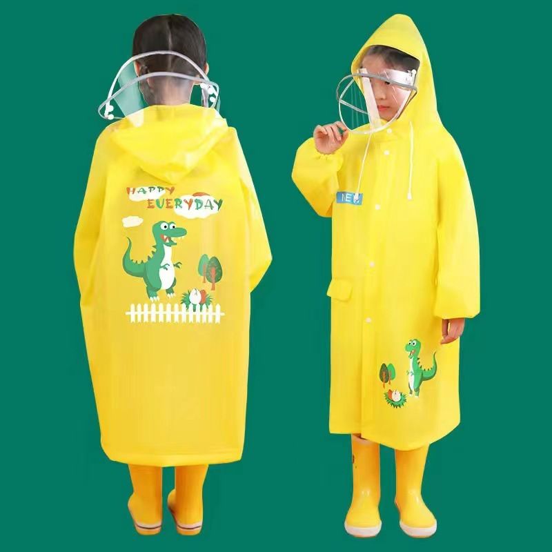 Kids' Raincoat Waterproof Toddler Raincoat Outdoor Wearable Rain Cape With Backpack Compartment Reusable Made Of High-Quality EVA Material Durable Eco-Friendly Comfortable Non-Toxic Environmental