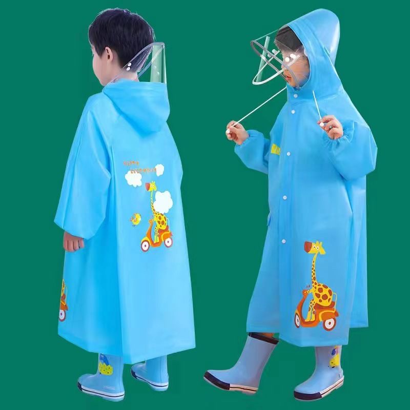 Kids' Raincoat Waterproof Toddler Raincoat Outdoor Wearable Rain Cape With Backpack Compartment Reusable Made Of High-Quality EVA Material Durable Eco-Friendly Comfortable Non-Toxic Environmental