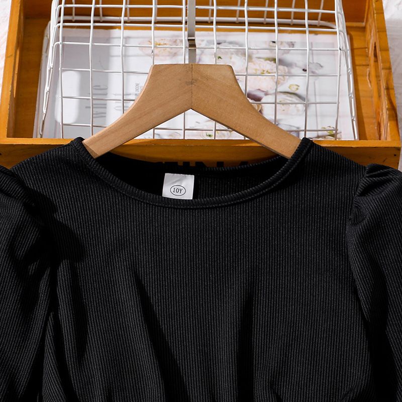 Girls' Princess Gown Set Long Sleeve Paneled Dress Bow Belt Round Neck Long Sleeve Bow Pattern Print Pleated Skirt Stylish Formal Dress Birthday Holiday Gift