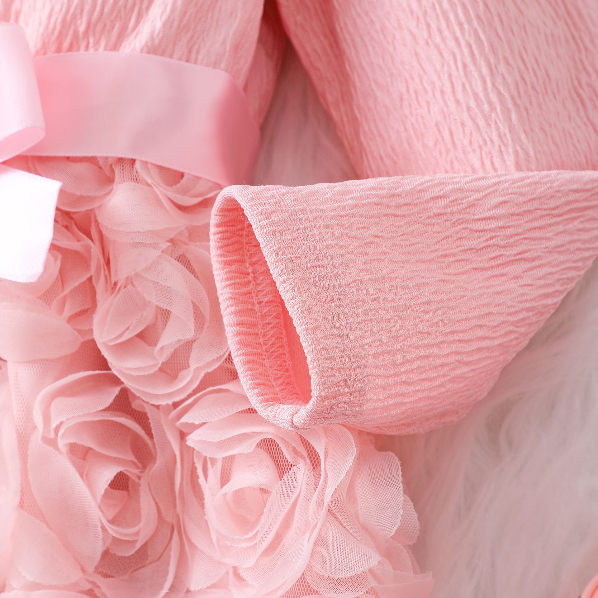 Girls' Clothing Children's Clothing Dress Long Sleeved Mesh Style Fashionable New Style Rose Petals Casual And Comfortable Design Sense