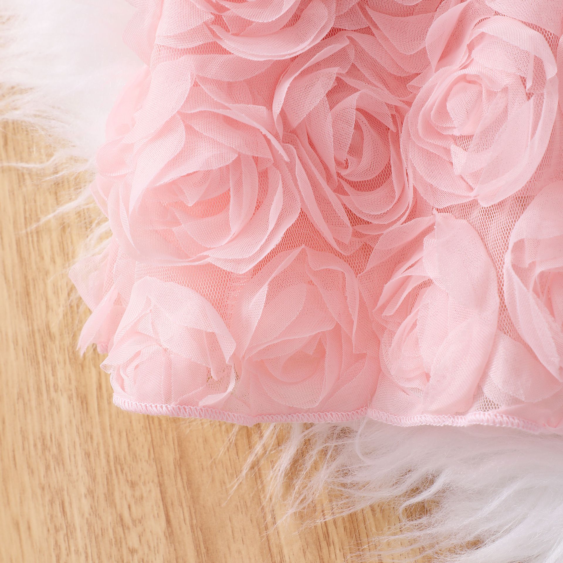 Girls' Clothing Children's Clothing Dress Long Sleeved Mesh Style Fashionable New Style Rose Petals Casual And Comfortable Design Sense
