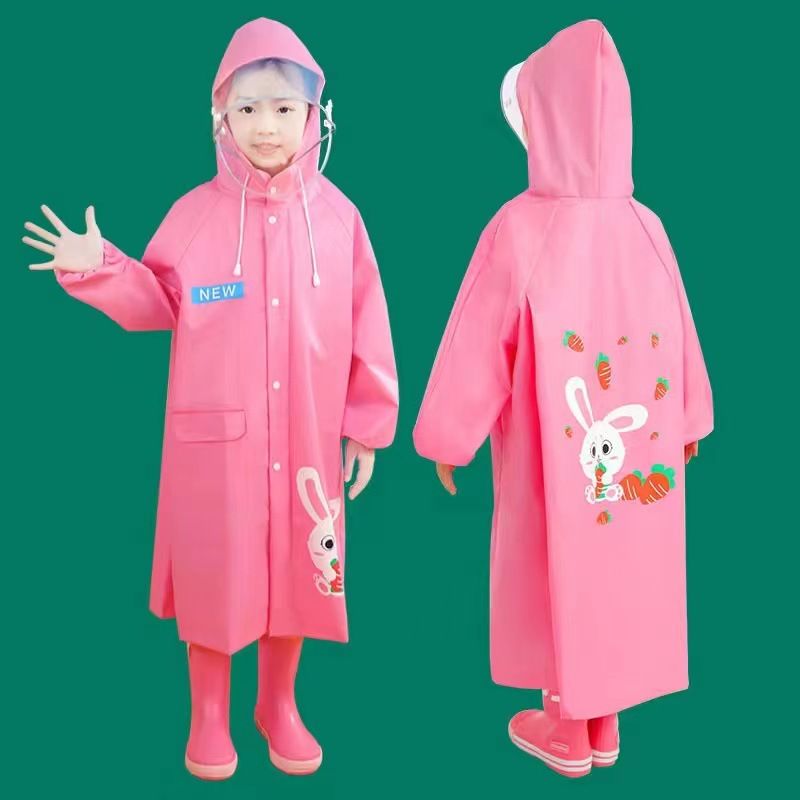 Kids' Raincoat Waterproof Toddler Raincoat Outdoor Wearable Rain Cape With Backpack Compartment Reusable Made Of High-Quality EVA Material Durable Eco-Friendly Comfortable Non-Toxic Environmental