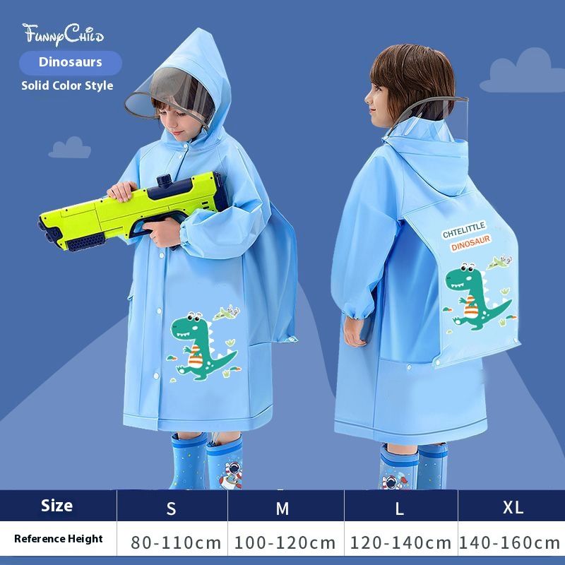 Kids' Raincoat Waterproof Toddler Raincoat Outdoor Wearable Rain Cape With Backpack Compartment Reusable Made Of High-Quality EVA Material Durable Eco-Friendly Comfortable Non-Toxic Environmental