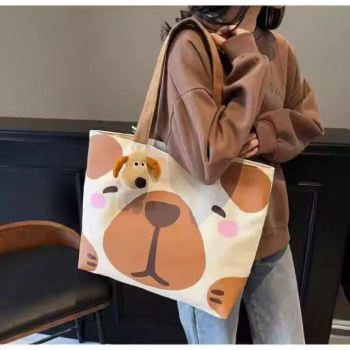 Women's Handbag Tote bag Canvas bag Large Capacity Shoulder Bag Canvas Bag Casual Commute New Fashion INS Style Cute Pattern Printed Multi-Functional Bag