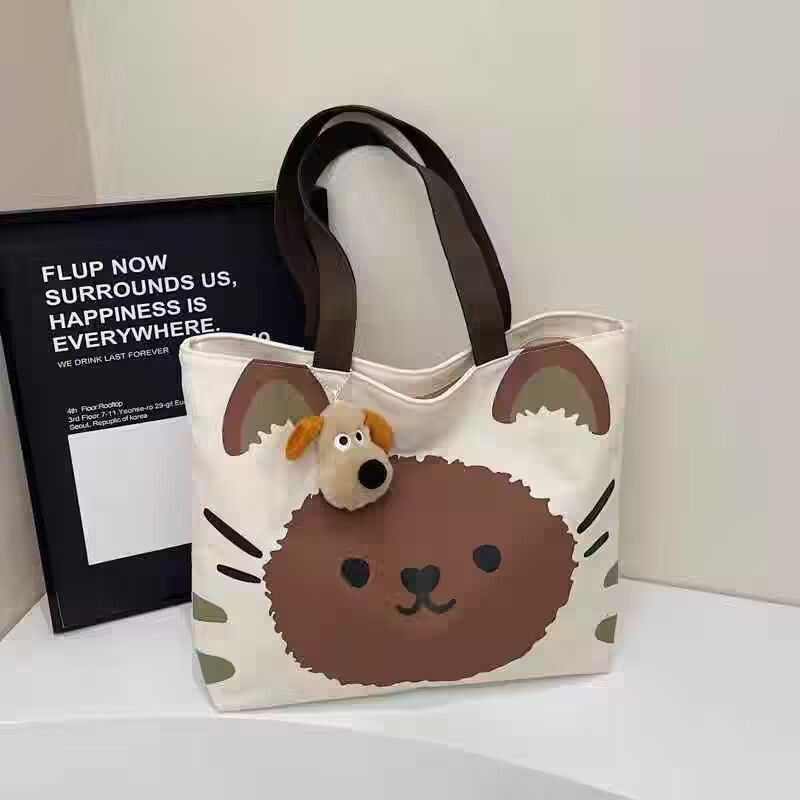 Women's Handbag Tote bag Canvas bag Large Capacity Shoulder Bag Canvas Bag Casual Commute New Fashion INS Style Cute Pattern Printed Multi-Functional Bag
