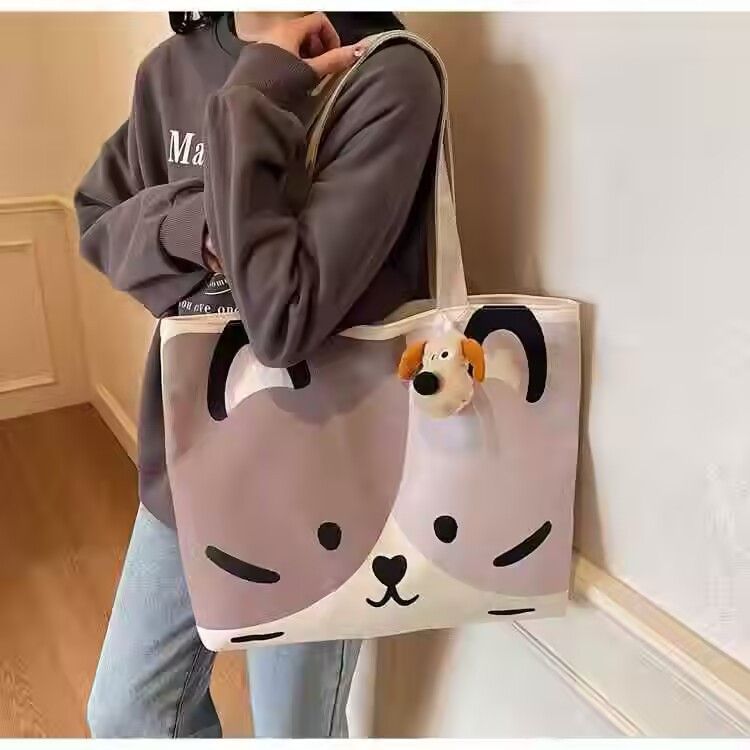 Women's Handbag Tote bag Canvas bag Large Capacity Shoulder Bag Canvas Bag Casual Commute New Fashion INS Style Cute Pattern Printed Multi-Functional Bag