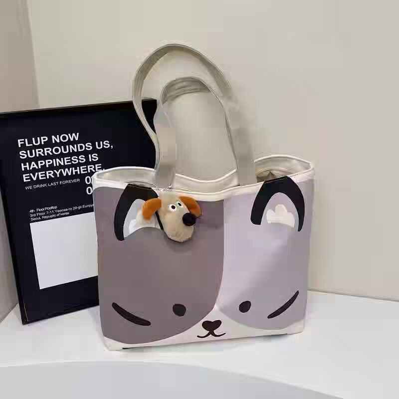 Women's Handbag Tote bag Canvas bag Large Capacity Shoulder Bag Canvas Bag Casual Commute New Fashion INS Style Cute Pattern Printed Multi-Functional Bag