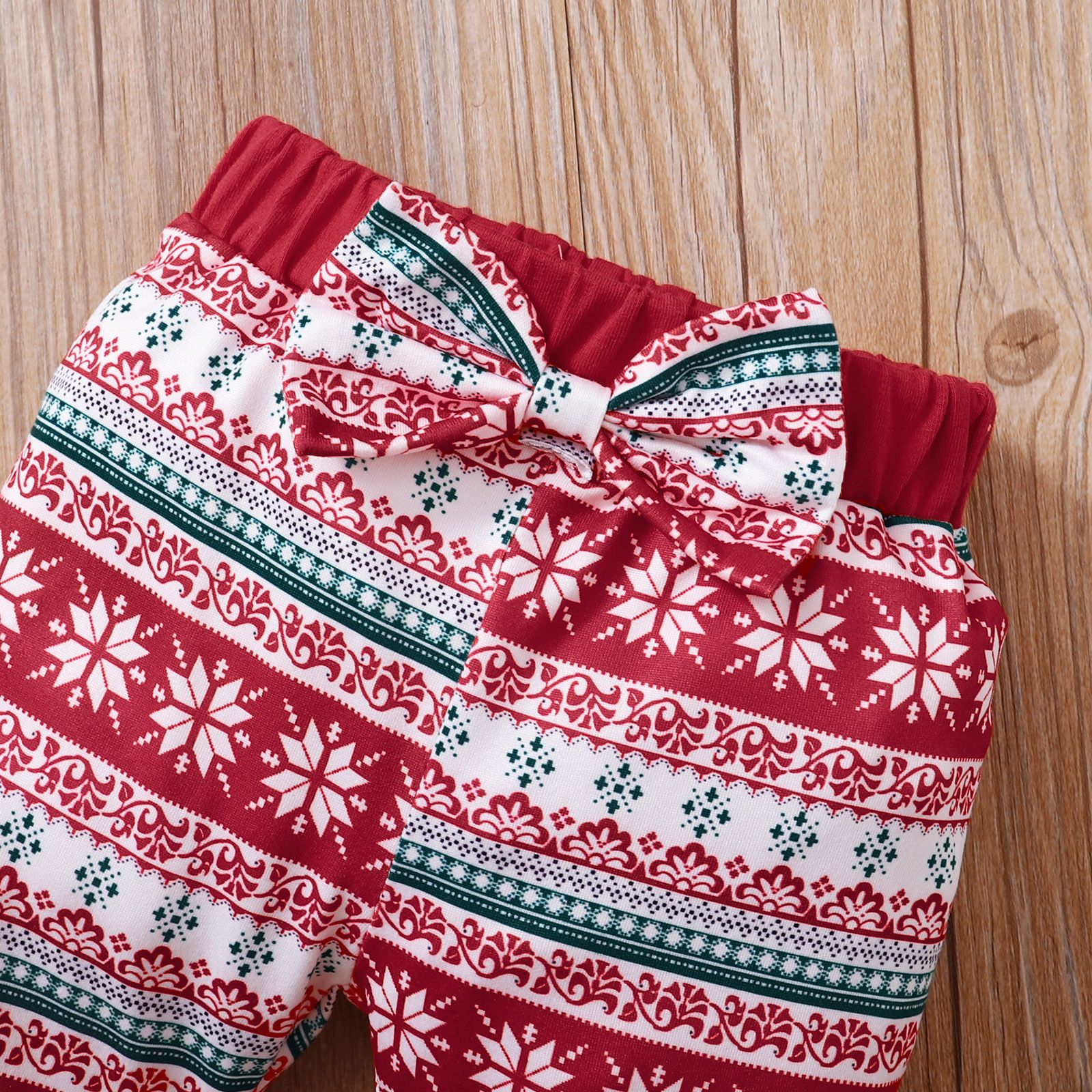 Baby Romper 4-Piece Set For 0-1 Year Old Baby Onesie Christmas Letter Printed Hat Long Sleeve Top Snowflake Pants With Bow 1st Birthday Party Design Breathable And Comfortable