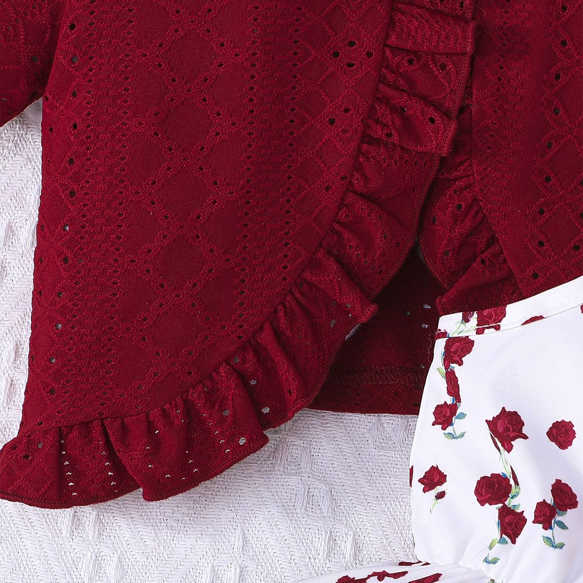 Girl's Clothing 2-Piece Set Vest Princess Dress Crew Neck Short-Sleeve Top Rose Pattern Skirt Hem Slip Dress Suitable For 2-7 Years Old Fashion Design New Style Comfortable And Breathable Holiday Gift