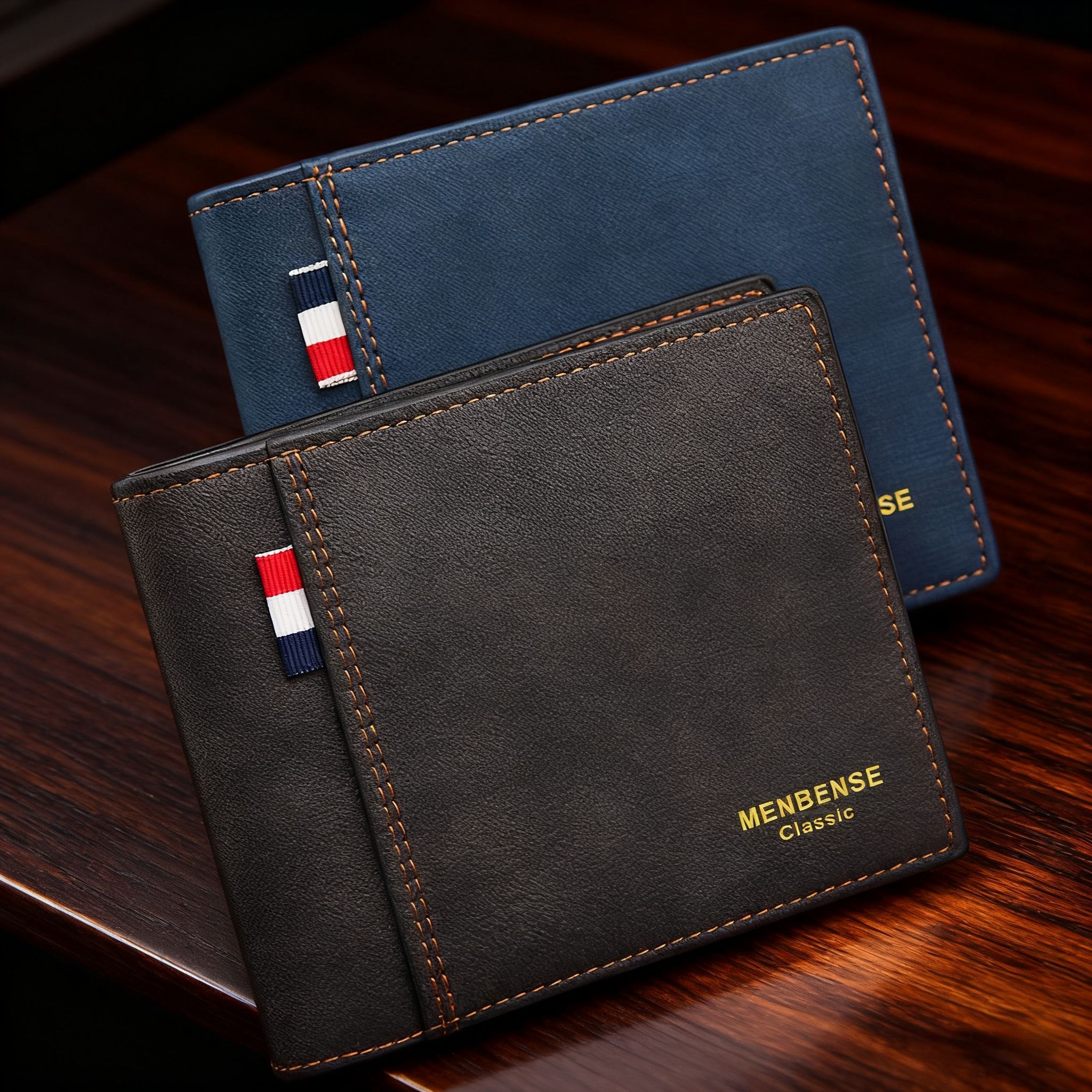 Men's Leather Wallet Men's Wallets Bag Short New Leather Wallet Credit Card Holder Business Card and Coin Wallet Multi Slot Folding