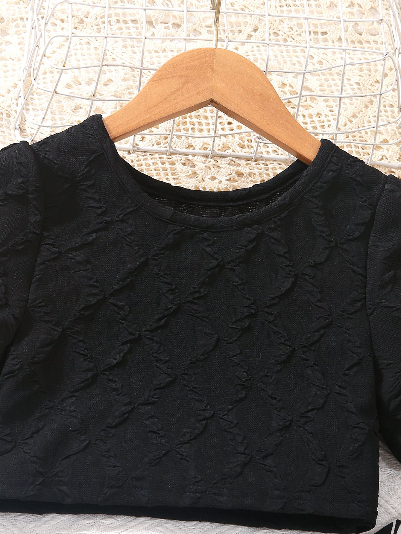 Trendy 2-Piece Girls Outfit Floral Print Bubble Sleeve Top Wide Leg Pants Set Ins Cute Summer Clothes Breathable Clothing Sets