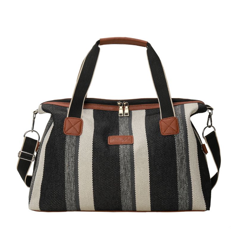 【New】Women's Handbag Minimalist Casual Canvas Tote Bag High Quality Online Large Capacity Diagonal Fashion New Style Shoulder Bag Stripe Trend Style Fashion Pendant Multifunctional New Bag Handbag