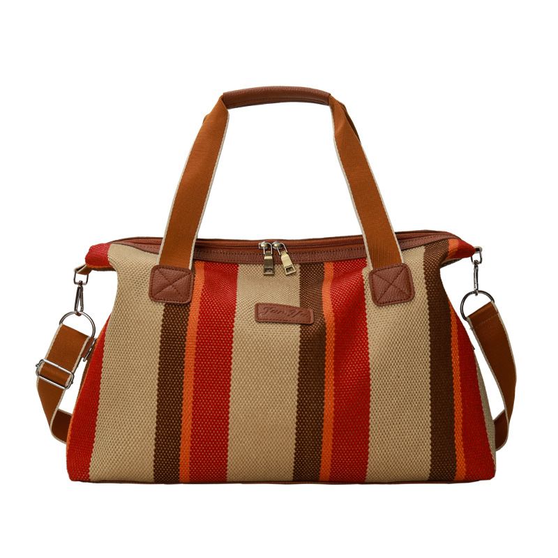 【New】Women's Handbag Minimalist Casual Canvas Tote Bag High Quality Online Large Capacity Diagonal Fashion New Style Shoulder Bag Stripe Trend Style Fashion Pendant Multifunctional New Bag Handbag