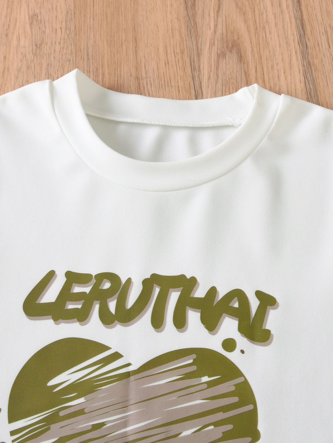 Fashion Kids Clothing 2 Piece Set INS Style Long Sleeve Top With Heart Letter Print Sports Casual Wide Leg Pants New Season Outfit for 5-14 Years Old