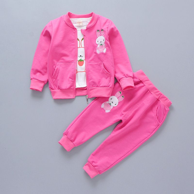 3 Piece Baby Kids Clothing Set Autumn New Style Children's Jacket T Shirt Pants Fashion Trendy
