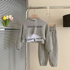3 Piece Girls Kids Clothing Set Waffle Knit Long Sleeve Hoodie Vest Pants Casual Fashion Seasonal Trendy New Style