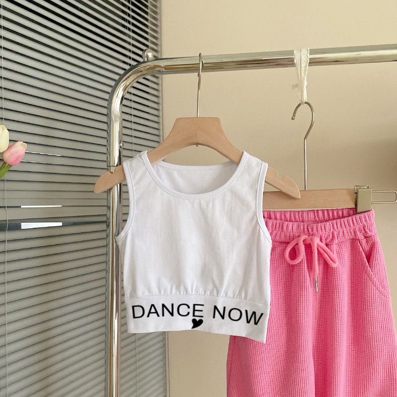 3 Piece Girls Kids Clothing Set Waffle Knit Long Sleeve Hoodie Vest Pants Casual Fashion Seasonal Trendy New Style