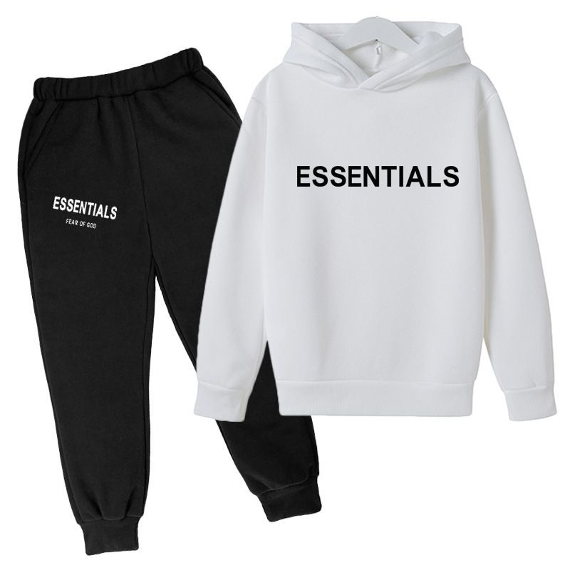 Kids Clothing 2 Piece Set Autumn Winter New Style Long Sleeved Hooded Sweatshirt Long Pants Casual Fashion Sports Comfortable Breathable Trendy Outfit