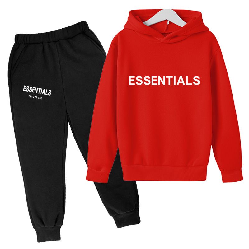 Kids Clothing 2 Piece Set Autumn Winter New Style Long Sleeved Hooded Sweatshirt Long Pants Casual Fashion Sports Comfortable Breathable Trendy Outfit