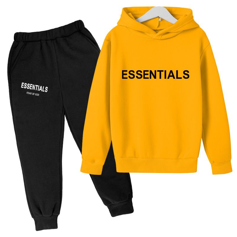 Kids Clothing 2 Piece Set Autumn Winter New Style Long Sleeved Hooded Sweatshirt Long Pants Casual Fashion Sports Comfortable Breathable Trendy Outfit