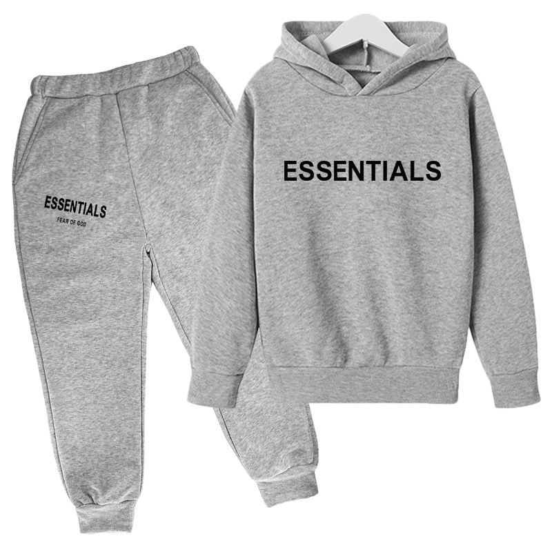 Kids Clothing 2 Piece Set Autumn Winter New Style Long Sleeved Hooded Sweatshirt Long Pants Casual Fashion Sports Comfortable Breathable Trendy Outfit