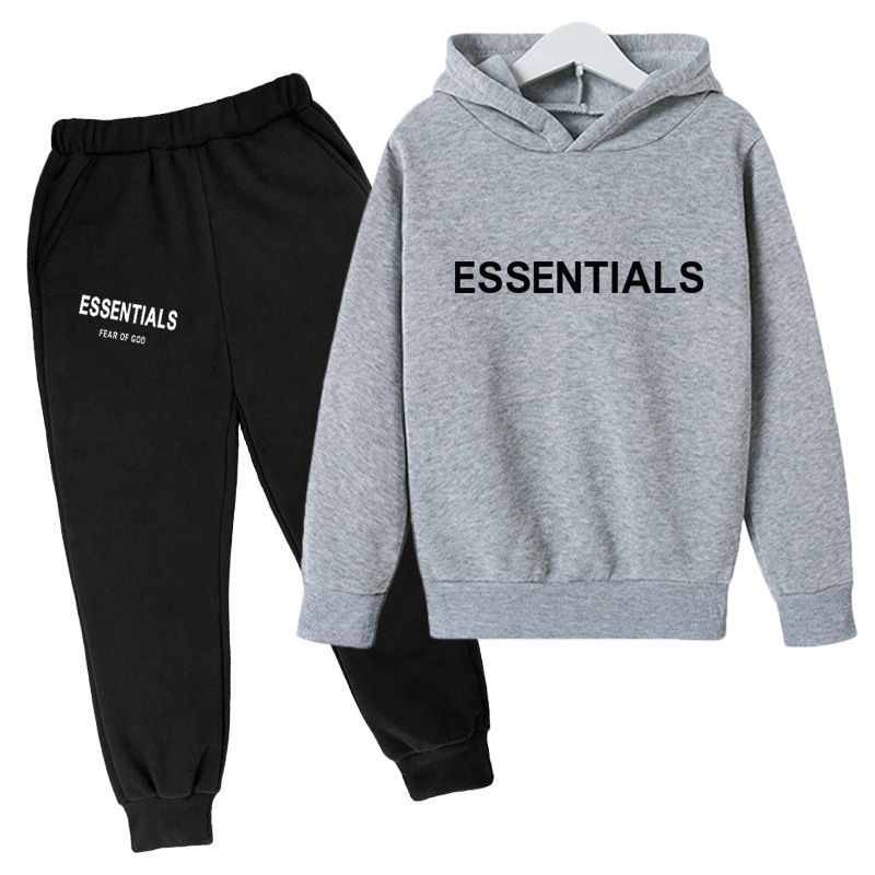 Kids Clothing 2 Piece Set Autumn Winter New Style Long Sleeved Hooded Sweatshirt Long Pants Casual Fashion Sports Comfortable Breathable Trendy Outfit