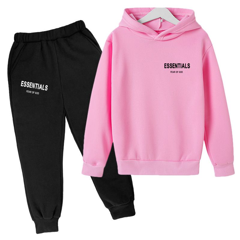 Kids Clothing 2 Piece Set Autumn Winter New Style Long Sleeved Hooded Sweatshirt Long Pants Casual Fashion Sports Comfortable Breathable Trendy Outfit